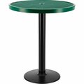 Global Industrial 36in Round Outdoor Bar Height Table, 42inH, Green 278003GN